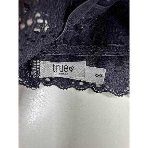 True by Rue 21 Womens Bralette Size Small Blue Lace Strappy Side - Picture 3 of 10